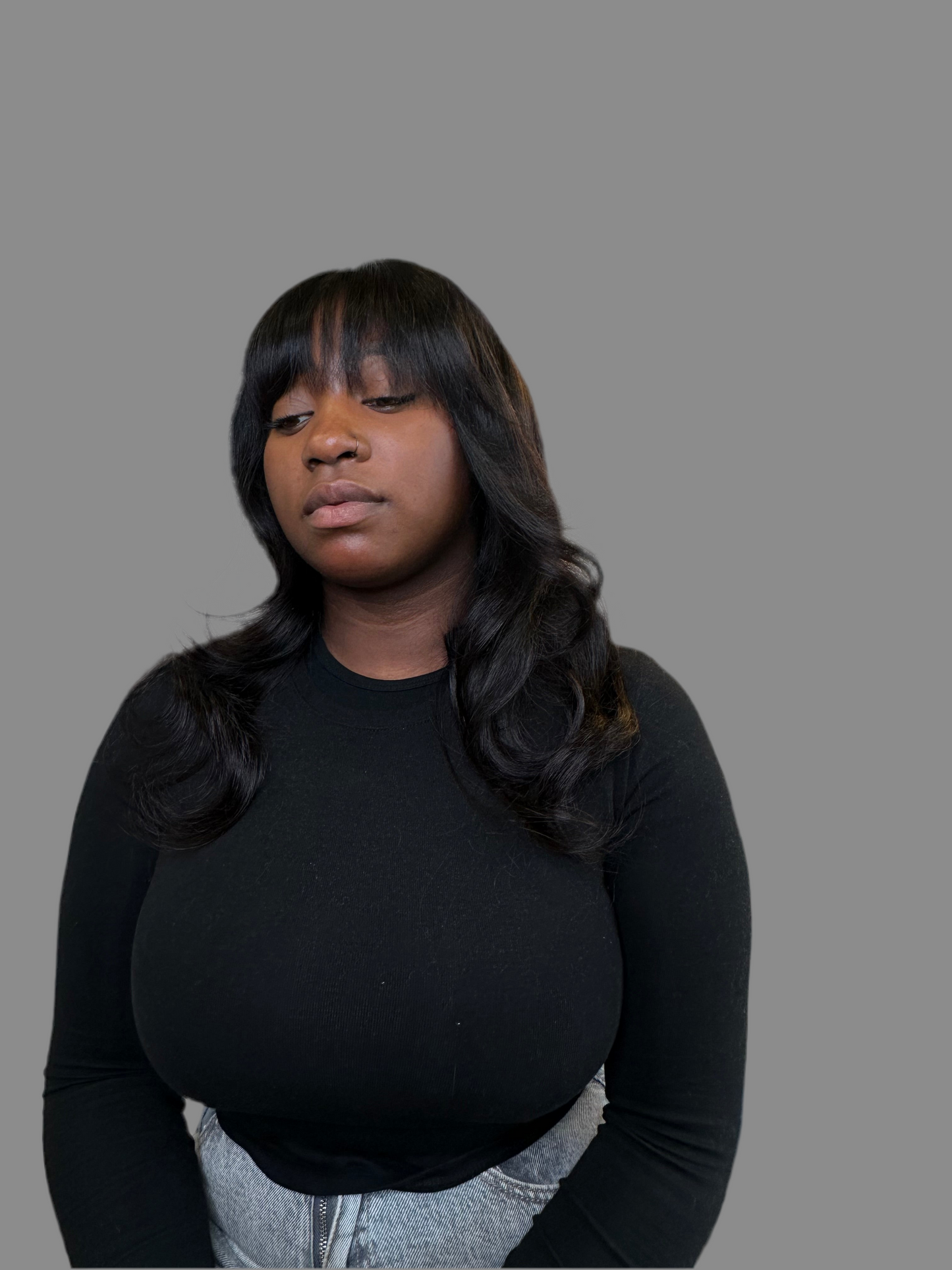 NASAIA - Perruque Closure 4x4 Frange Couleur Naturelle Virgin hair