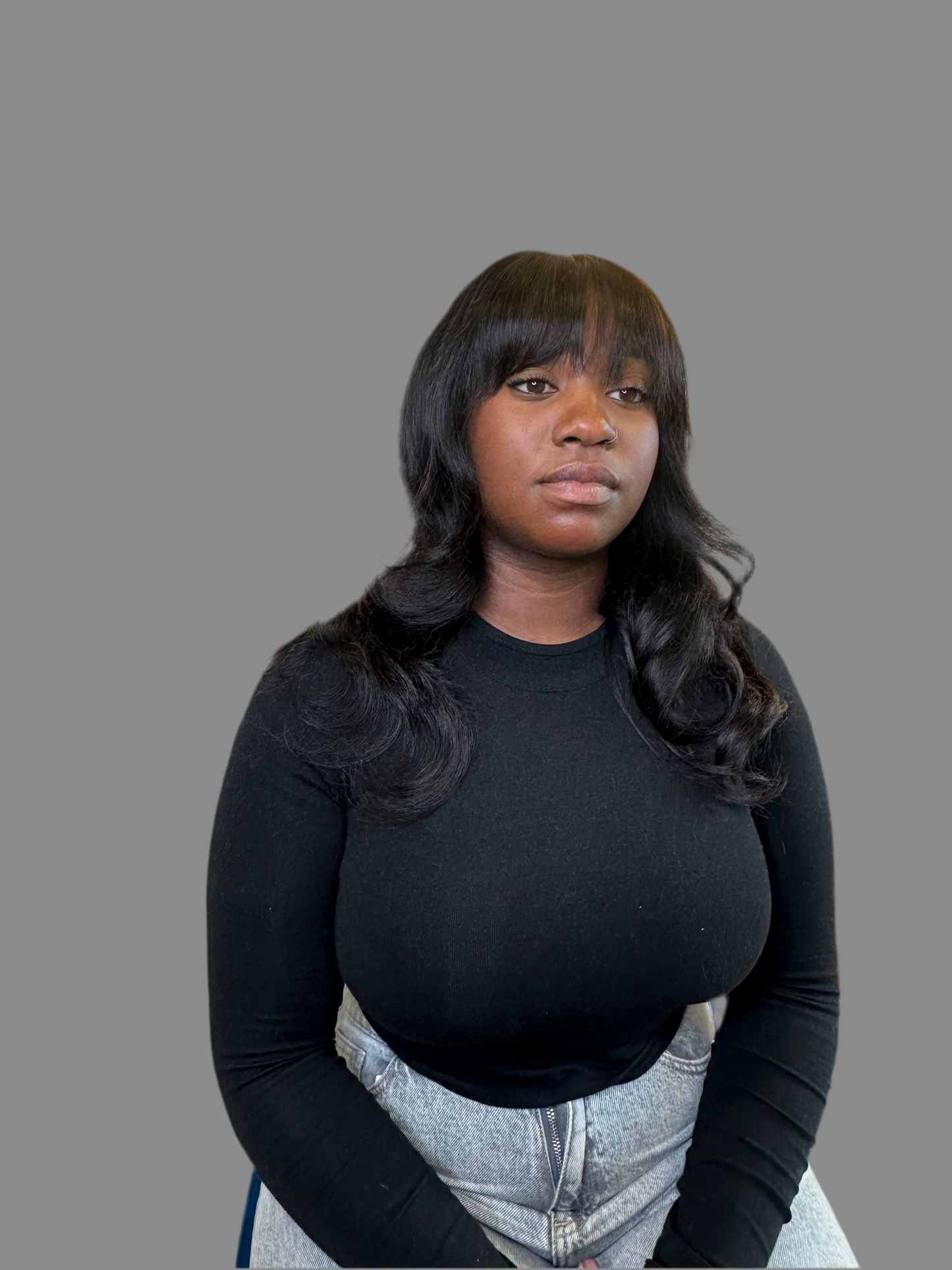 NASAIA - Perruque Closure 4x4 Frange Couleur Naturelle Virgin hair