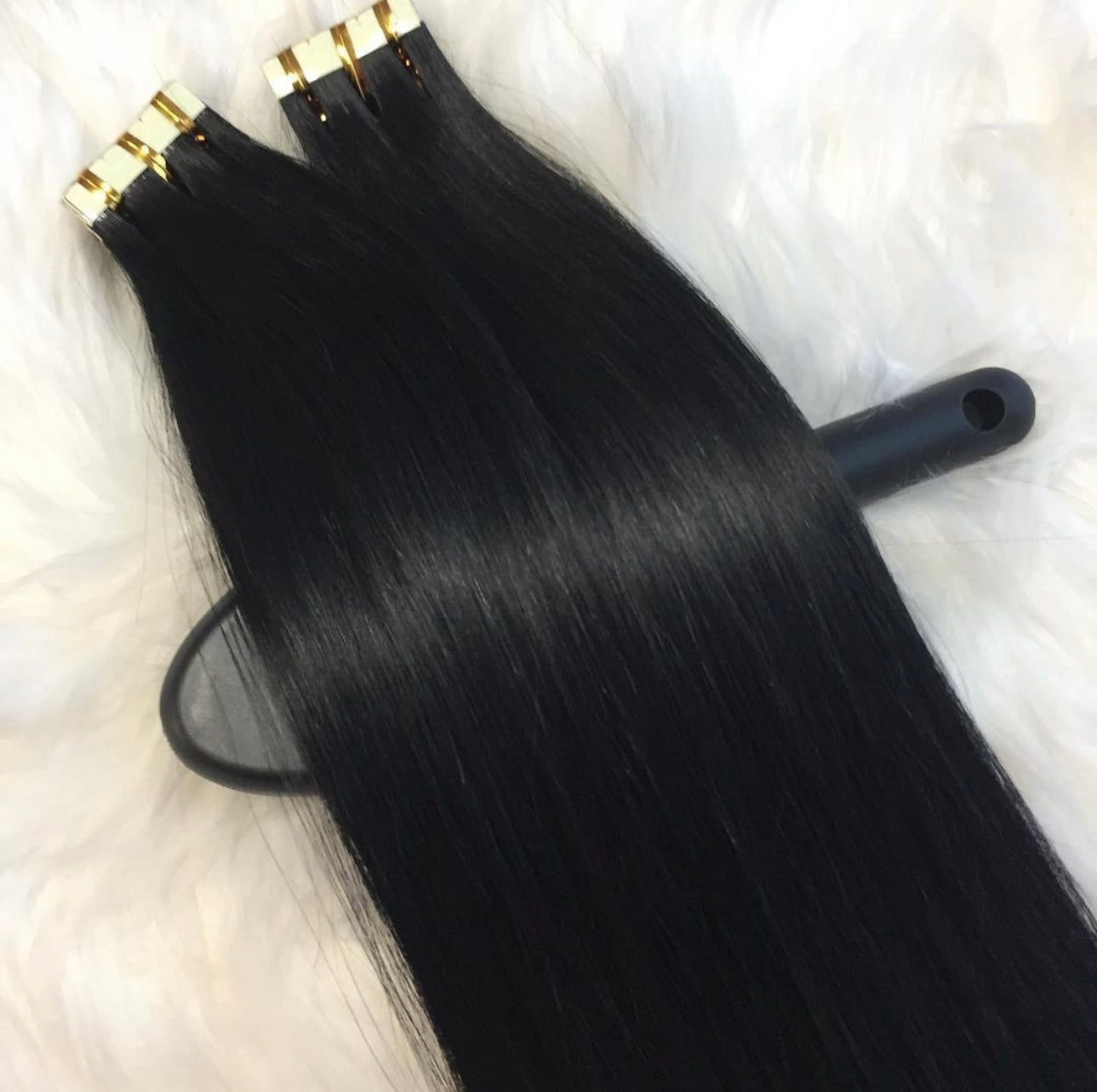 Extensions tape in invisible noir naturel - extensions adhésives